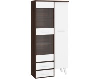Vitrína Nordis NOR-17 - sonoma tmavá / biela