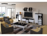Obývacia izba Nordis - čierna / biela