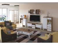 Obývacia izba Nordis - craft zlatý / biela