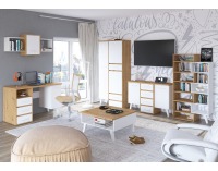 Obývacia izba Nordis - dub artisan / biela