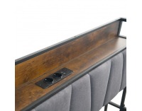 Manželská posteľ s roštom a prístelkou Nordo 140x200 cm - čierna / sivá