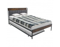 Manželská posteľ s roštom a prístelkou Nordo 140x200 cm - čierna / sivá