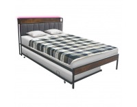 Manželská posteľ s roštom a prístelkou Nordo 160x200 cm - čierna / sivá