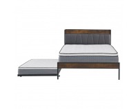 Manželská posteľ s roštom a prístelkou Nordo 160x200 cm - čierna / sivá