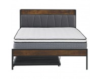 Manželská posteľ s roštom a prístelkou Nordo 160x200 cm - čierna / sivá