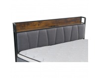 Manželská posteľ s roštom a prístelkou Nordo 160x200 cm - čierna / sivá