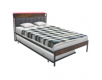 Manželská posteľ s roštom a prístelkou Nordo 160x200 cm - čierna / sivá