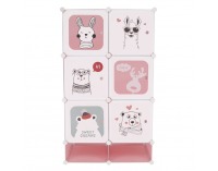 Detská modulárna skriňa Norme - ružová / detský vzor