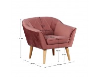 Kreslo Nosel - ružová / prírodná