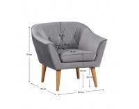 Kreslo Nosel - sivá / prírodná