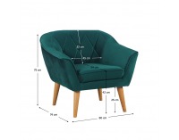 Kreslo Nosel - zelená / prírodná