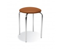 Stolička bez operadla Chico - chróm / hnedá ekokoža (V19N)