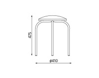 Stolička bez operadla Chico - chróm / krémová látka (M56)