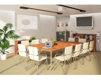 Konferenčná stolička Samba - chróm / krémová látka (M56)