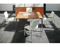 Konferenčná stolička Samba - chróm / biela ekokoža (V01)