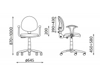 Detská stolička na kolieskach s podrúčkami Smart White - šedá ekokoža (V28)