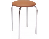 Stolička bez operadla Tiko Chrome - chróm / V-49 hnedá