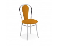 Jedálenská stolička Tulipan Plus - chróm / oranžová ekokoža (V83)