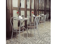 Jedálenská stolička Venus - chróm / hnedá látka (C24)