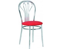 Jedálenská stolička Venus - chróm / červená látka (M04)