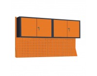 Nadstavba k pracovnému stolu so skrinkami NSS/02/2M/2S - grafit / oranžová