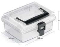 Plastový úložný box NUF1L - priehľadná / čierna