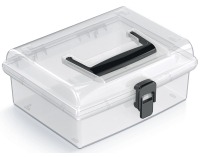 Plastový úložný box NUF2L - priehľadná / čierna
