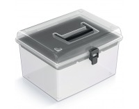 Plastový úložný box NUF3HT - priehľadná / čierna