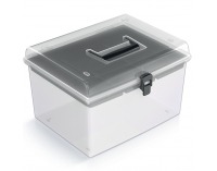 Plastový úložný box NUF4HT - priehľadná / čierna