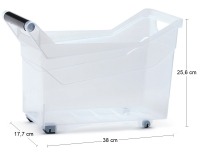 Plastový úložný box na kolieskach NUK3H 14 l - priehľadná