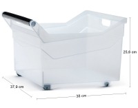 Plastový úložný box na kolieskach NUK5L 29 l - priehľadná