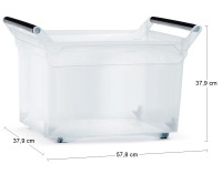 Plastový úložný box na kolieskach NUK6H 49 l - priehľadná