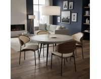 Jedálenská stolička Nuria - béžová / orech / čierna