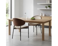 Jedálenská stolička Nuria - béžová / orech / čierna