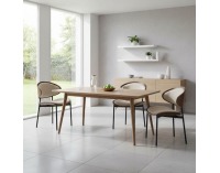 Jedálenská stolička Nuria - béžová / orech / čierna