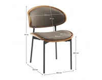 Jedálenská stolička Nuria - hnedá / jaseň / čierna