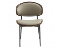 Jedálenská stolička Nuria - sivohnedá (taupe) / orech / čierna