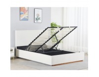 Čalúnená manželská posteľ s roštom Nuvola 160 - biela