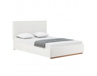 Čalúnená manželská posteľ s roštom Nuvola 180 - biela
