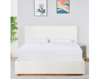 Čalúnená manželská posteľ s roštom Nuvola 180 - biela