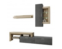 Obývacia stena Calabria - dub sonoma / tmavý betón