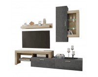 Obývacia stena Calabria - dub sonoma / tmavý betón