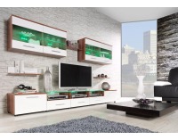 Obývacia stena Cama I - slivka / biely lesk