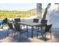 Kovový záhradný set Odesa - tmavosivá