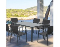 Kovový záhradný set Odesa - tmavosivá