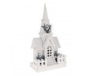 Svietiaci vianočný kostolík Odetta - biela