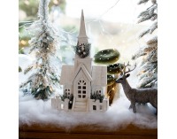 Svietiaci vianočný kostolík Odetta - biela
