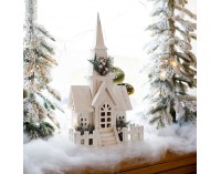Svietiaci vianočný kostolík Odetta - biela