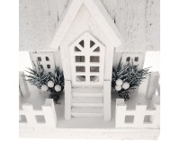 Svietiaci vianočný kostolík Odetta - biela