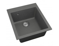 Granitový kuchynský drez so sifónom Odi ONB 01-42 41,5x49 cm - tmavosivá